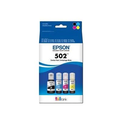 Epson T502 EcoTank Ink Bottles Combo Pack for ST C2100, C4100, 4 Pack - Black and Color Epson T502 EcoTank Ink Bottles Combo Pack for ST C2100, C4100, 4 Pack - Black and Color