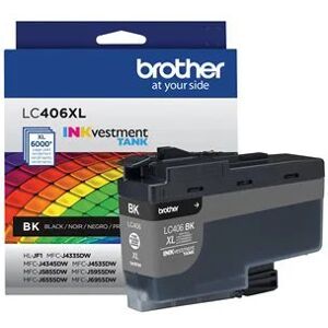 Brother LC406XLBKS High Yield Ink Cartridge For Use With MFCJ4335DW, J4335DWXL,5855DW & J6555DW - Black