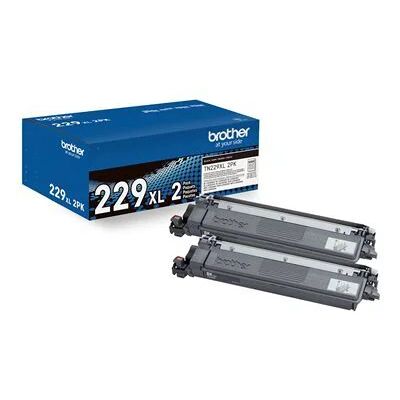 Brother TN229XL2PK Color Laser High Yield Toner Cartridge, 2 Pack - Black Brother TN229XL2PK Color Laser High Yield Toner Cartridge, 2 Pack - Black