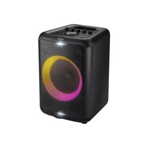 Philips X3206 Bluetooth Party Speaker with Deep bass, Up to 14 Hours Battery, Party Lights and Karaoke Effects, Microphone and Guitar Input, Audio-in, USB Charging, Built-in Carry Handle