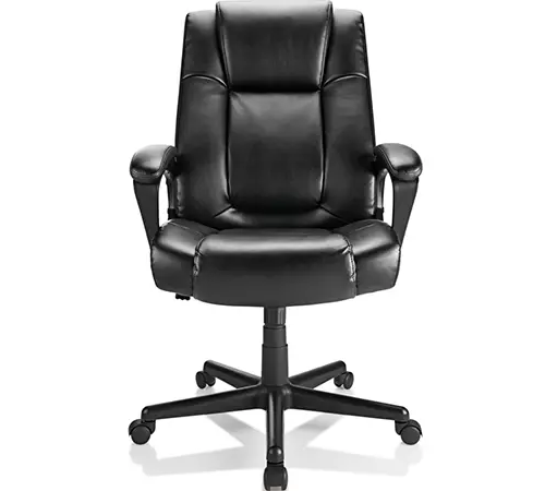 Office Depot Realspace Hurston Bonded Leather High-Back Executive Chair, Black