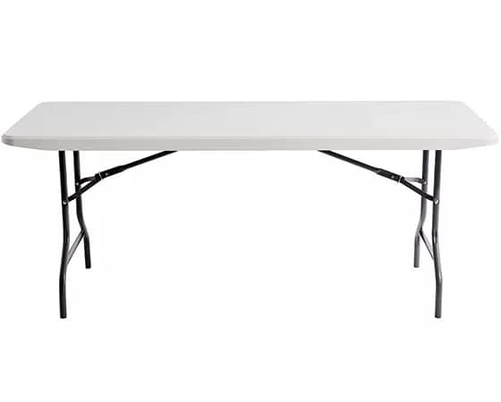 Office Depot Realspace Molded Plastic Top Folding Table, 6ftW, Gray Granite