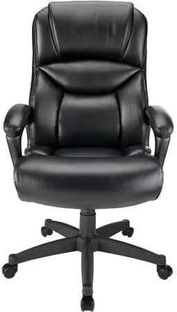 Office Depot Realspace Fennington Bonded Leather High-Back Executive Chair, Black