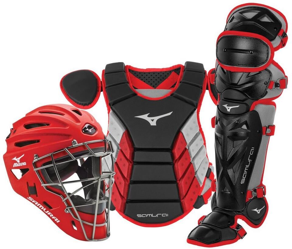 MIZUNO MENS BASEBALL PROTECTIVE - SAMURAI ADULT BASEBALL BOXED CATCHER'S GEAR SET 15" - 380418