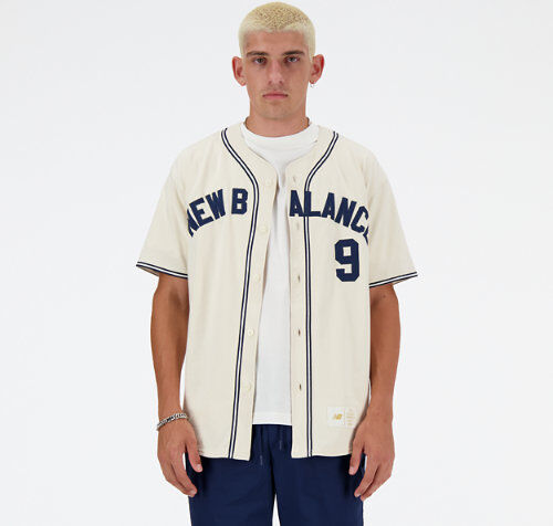 New Balance Men's Sportswear's Greatest Hits Baseball Jersey - Beige (Size L)  - Beige - Size: Large