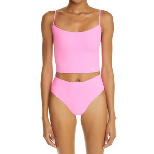 Balenciaga Logo Two-Piece Tankini Swimsuit in Fuxia at Nordstrom, Size Large