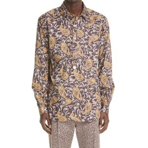 Needles Pinhole EDW Paisley Long Sleeve Button-Up Cotton Shirt in D-Brown at Nordstrom, Size Large