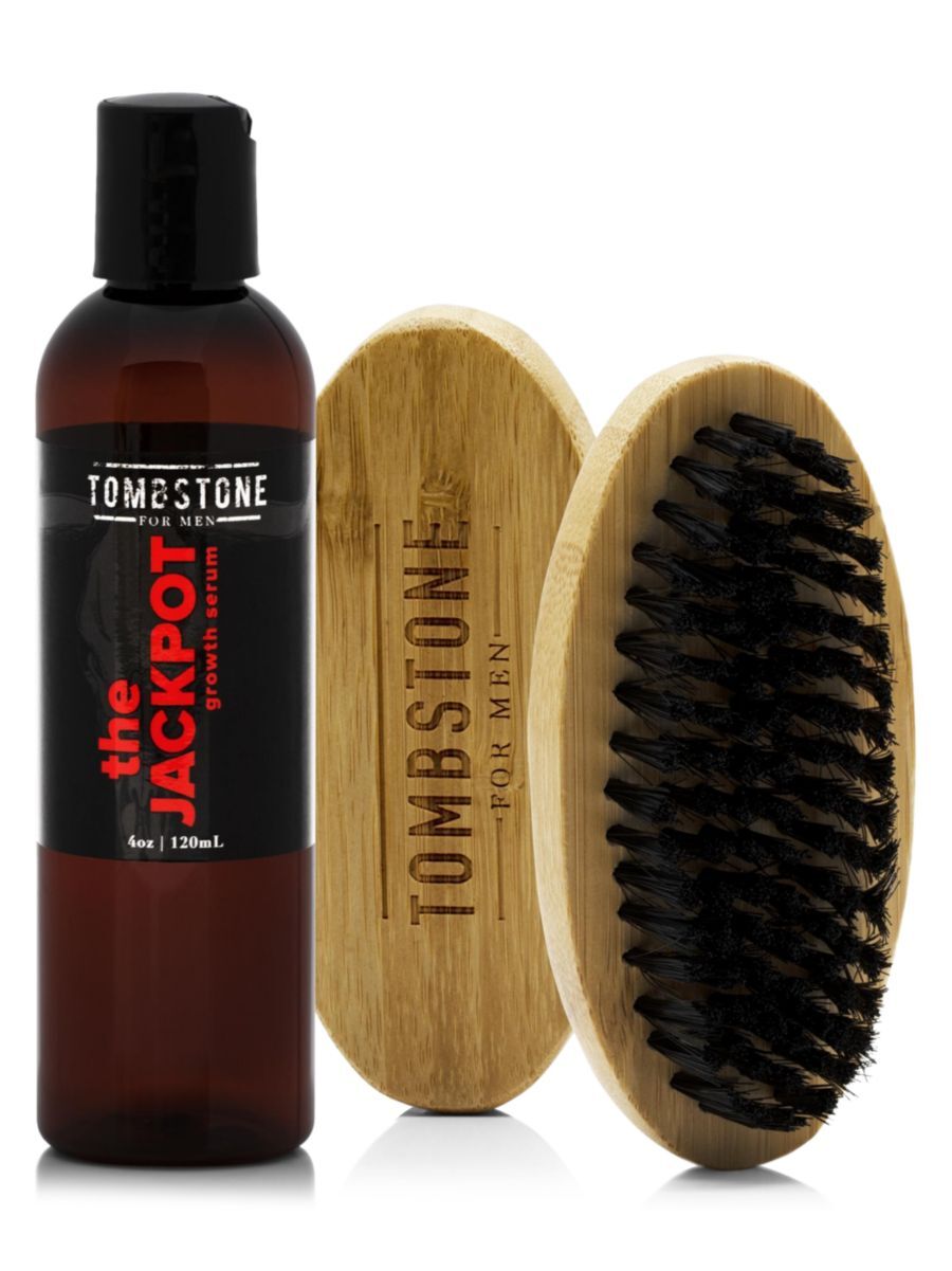 Tombstone for Men Men's 2-Piece The Jackpot Hair Growth Serum & Beard Brush Set  - female