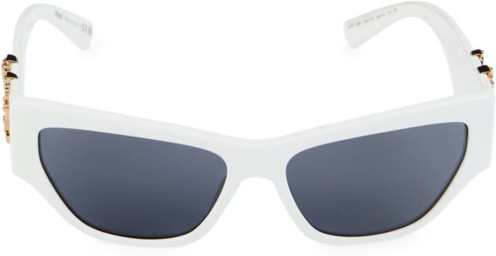 Versace Women's 56MM Square Sport Sunglasses - White  - female - Size: one-size