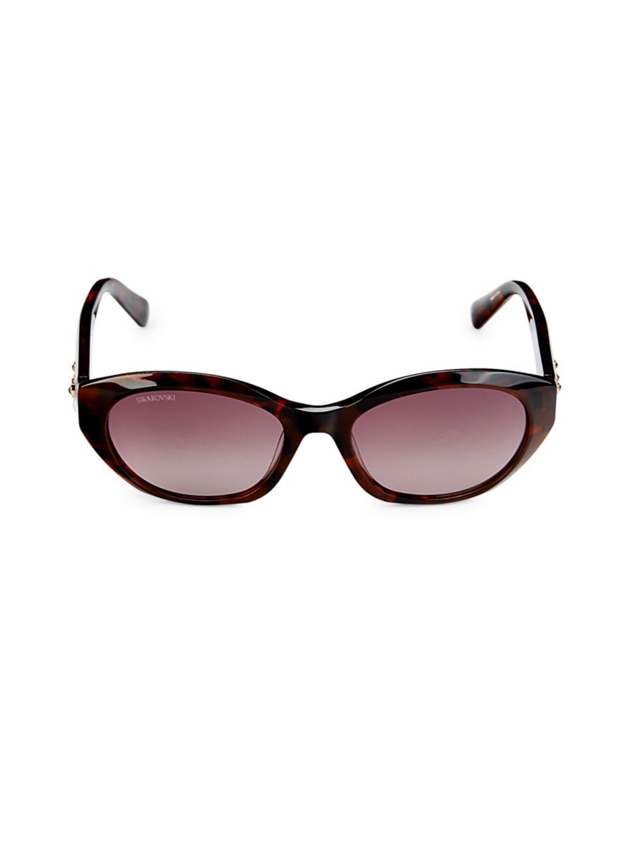 Swarovski Women's 53MM Oval Sunglasses - Havana  - female - Size: one-size
