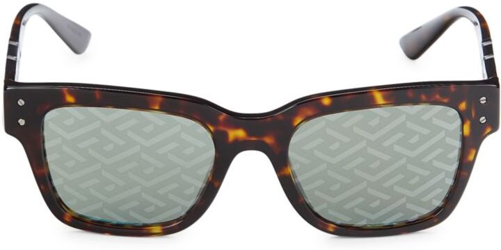 Versace Men's 52MM Square Sunglasses - Havana  - female - Size: one-size