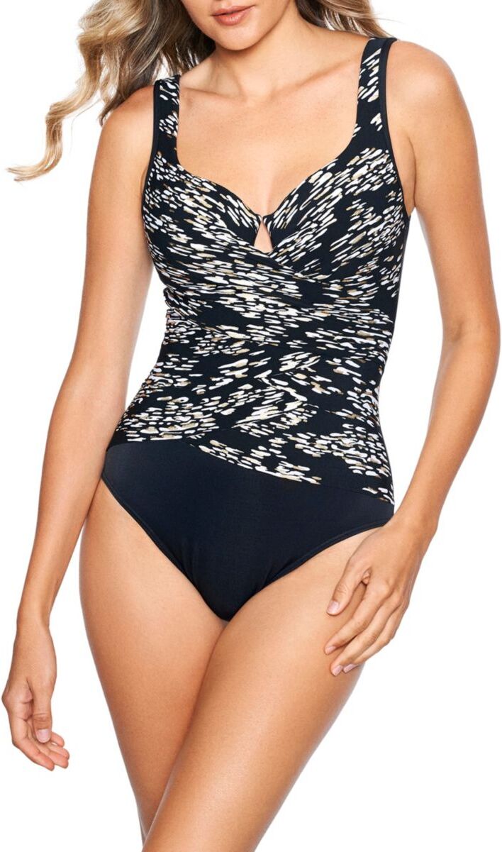 Miraclesuit Women's Zari One Piece Swimsuit - Black White - Size 12  - female - Size: 12