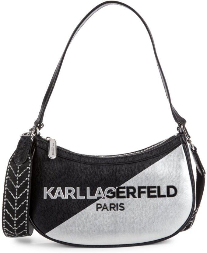 Karl Lagerfeld Paris Women's Simone Colorblock Leather Hobo Bag - Black  - female - Size: one-size