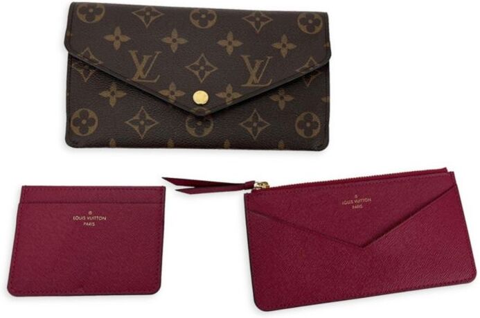 Women's Louis Vuitton Monogram Jeanne Fuchsia Wallet W/2 Lv Inserts Preowned - Brown  - female - Size: one-size