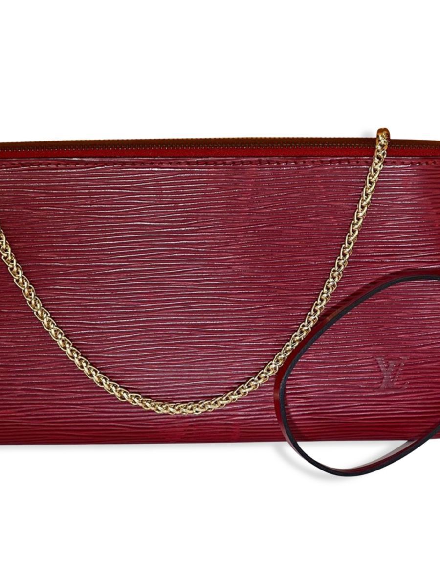 Women's Louis Vuitton Handbag Epi 24 Pochette Accessories Red Leather Crossbody Bag Preowned - Red  - female - Size: one-size