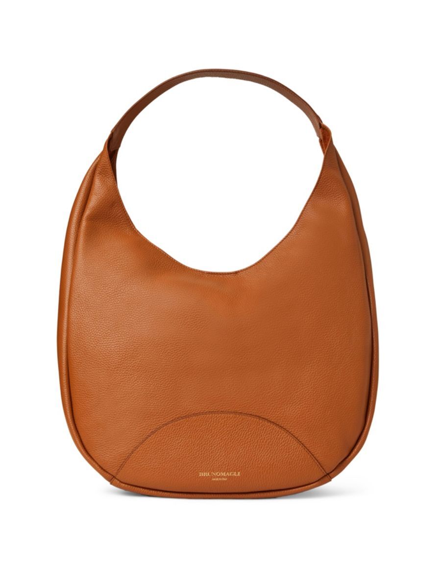 Bruno Magli Women's Celeste Pebbled Leather Hobo Bag - Cognac  - female - Size: one-size