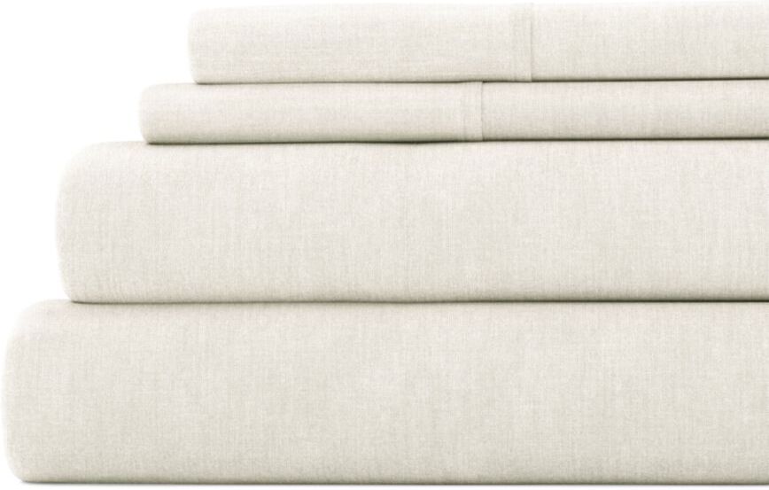 Linens & Hutch 4-Piece Linen Blend Sheet Set - Natural - Size Queen  - unisex - Size: Queen