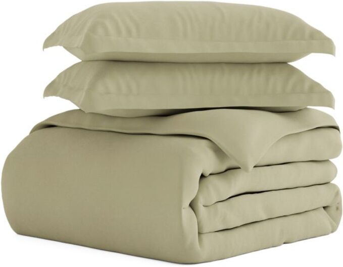 Linens & Hutch 3-Piece Microfiber Duvet Cover Set - Sage - Size Queen  - unisex - Size: Queen