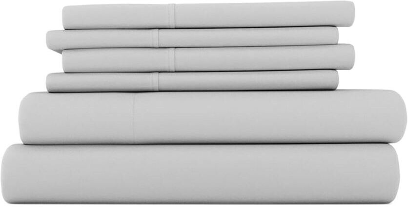 Linens & Hutch 4-Piece Microfiber Sheet Set - Light Grey - Size Twin  - unisex - Size: Twin