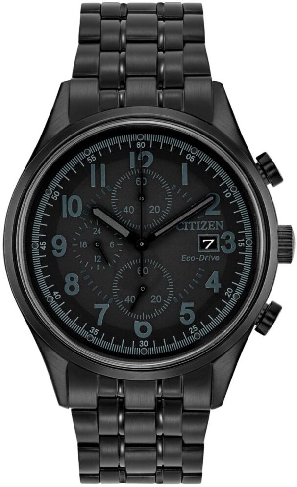 Citizen Men's Eco-Drive Stainless Steel Chronograph Watch - Gunmetal  - male - Size: one-size