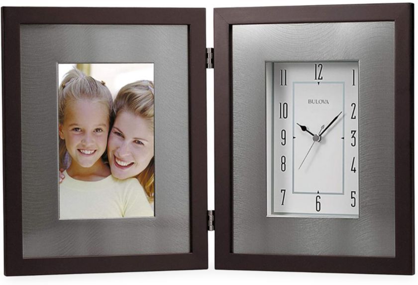 Bulova Winfield Watch & Photo Frame Hinged Case - Brown  - unisex - Size: one-size