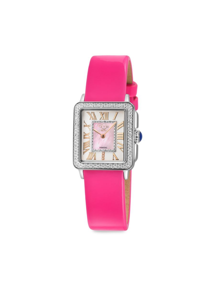 Gevril Women's Padova Stainless Steel, Leather & Diamond Watch  - female - Size: one-size