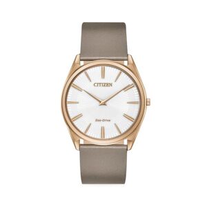 Citizen ECO 31MM Rose Goldtone Stainless Steel & Leather Strap Watch  - female - Size: one-size