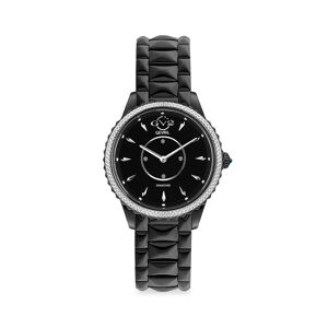 GV2 Women's Siena Black Stainless Steel & Diamond Bracelet Watch  Black  female  size:one-size