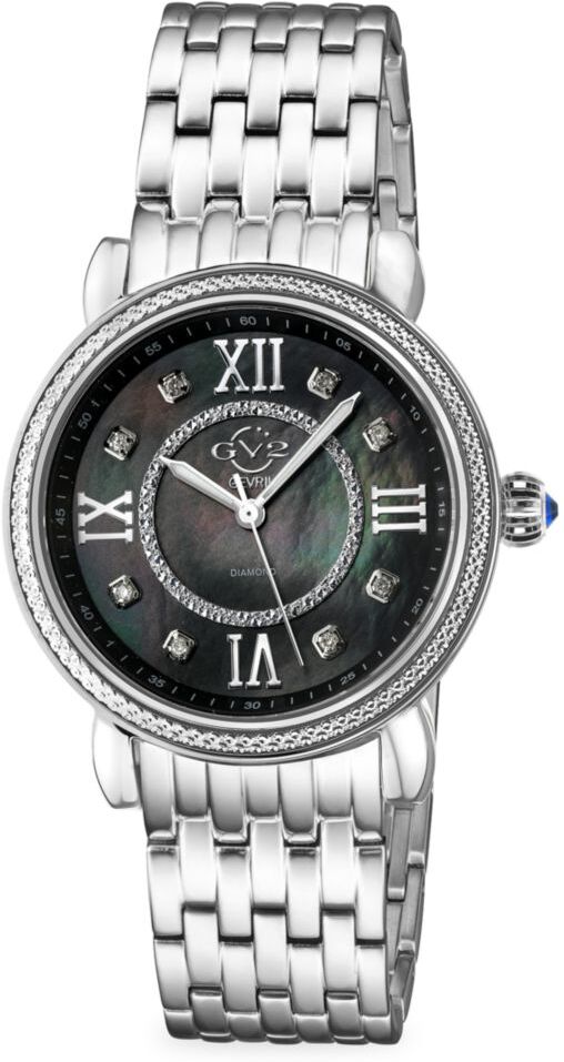 Photos - Wrist Watch Gv2 Women's Marsala 37MM Stainless Steel, Mother-Of-Pearl & Diamond Bracel 