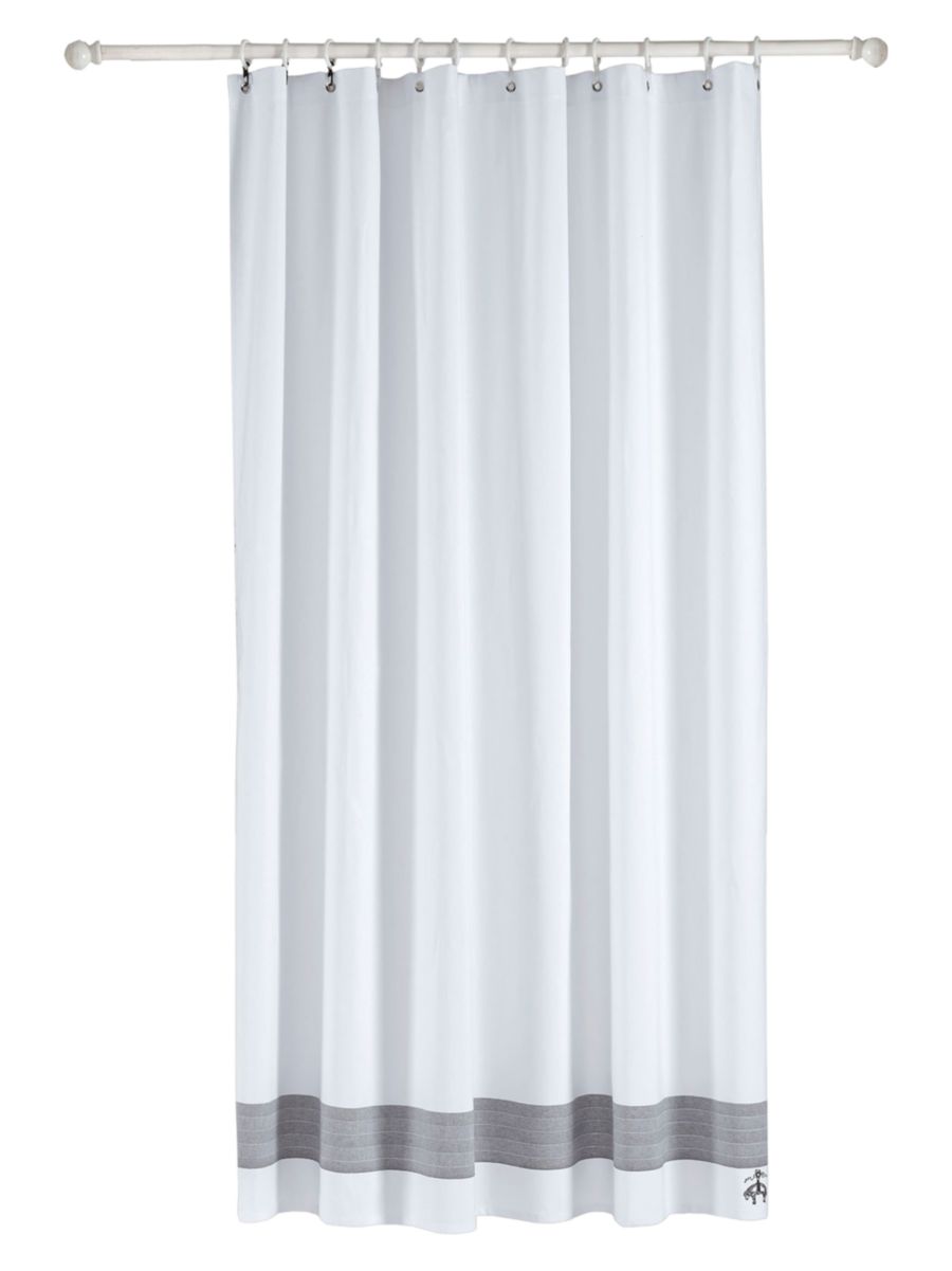 Brooks Brothers Herringbone Turkish Cotton Shower Curtain - White  - unisex