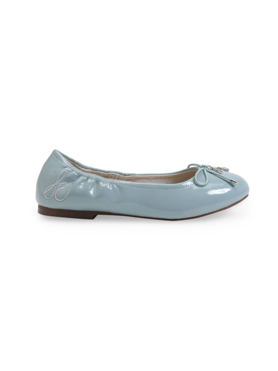 Sam Edelman Little Girl's & Girl's Felicia Faux Patent Ballet Flats - Tide Blue - Size 13 (Child)  - female - Size: 13 (Child)