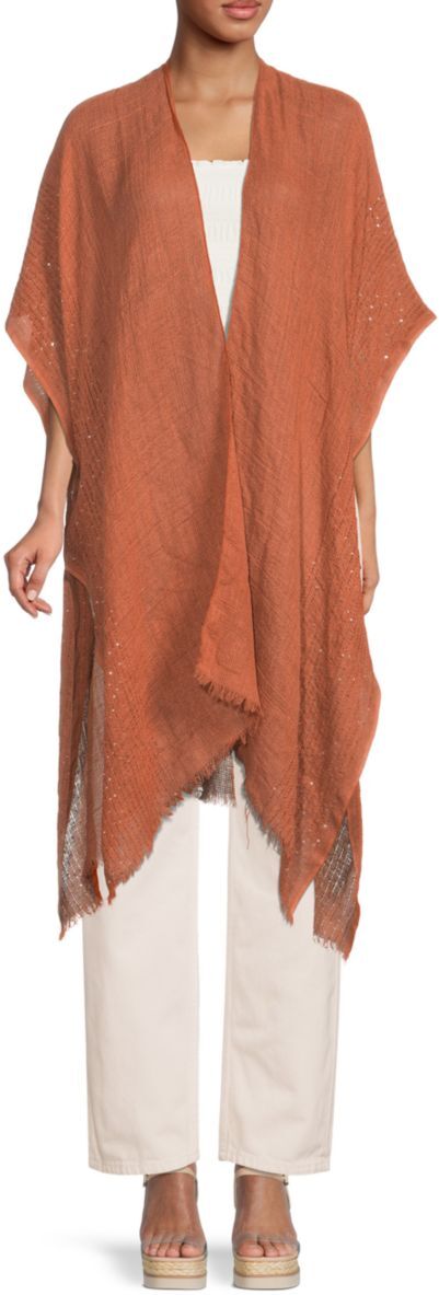 Saachi Women's Shimmer Ruana - Orange  - female - Size: one-size