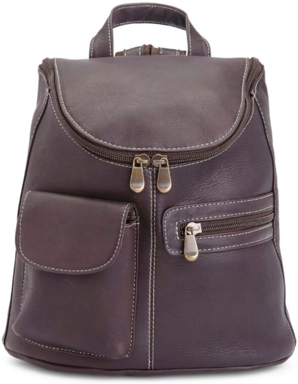 Royce New York Leather Backpack - Brown