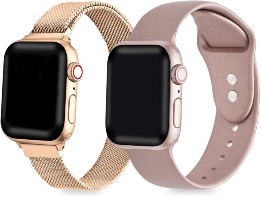 Posh Tech 2-Pack Silicone & Stainless Steel Apple Watch Replacement Bands/38MM-40MM - Rose Gold  - unisex - Size: one-size