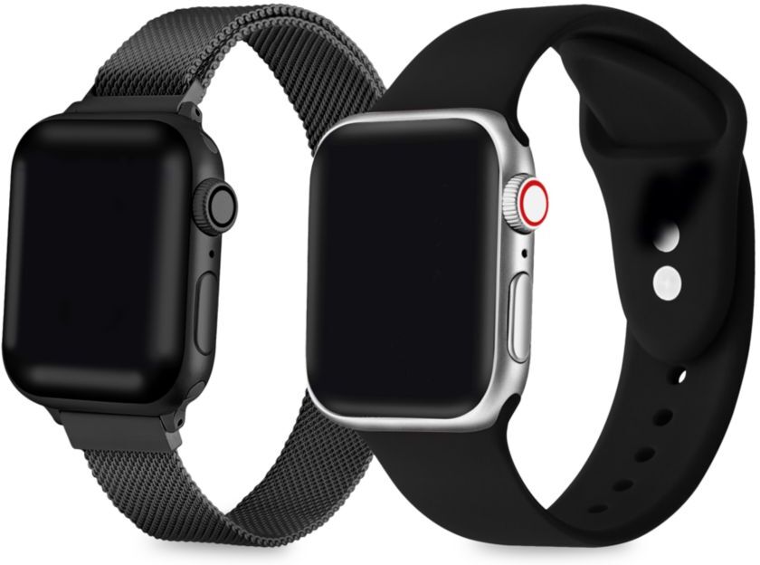 Posh Tech 2-Pack Silicone & Stainless Steel Apple Watch Replacement Bands/38MM-40MM - Black  - unisex - Size: one-size