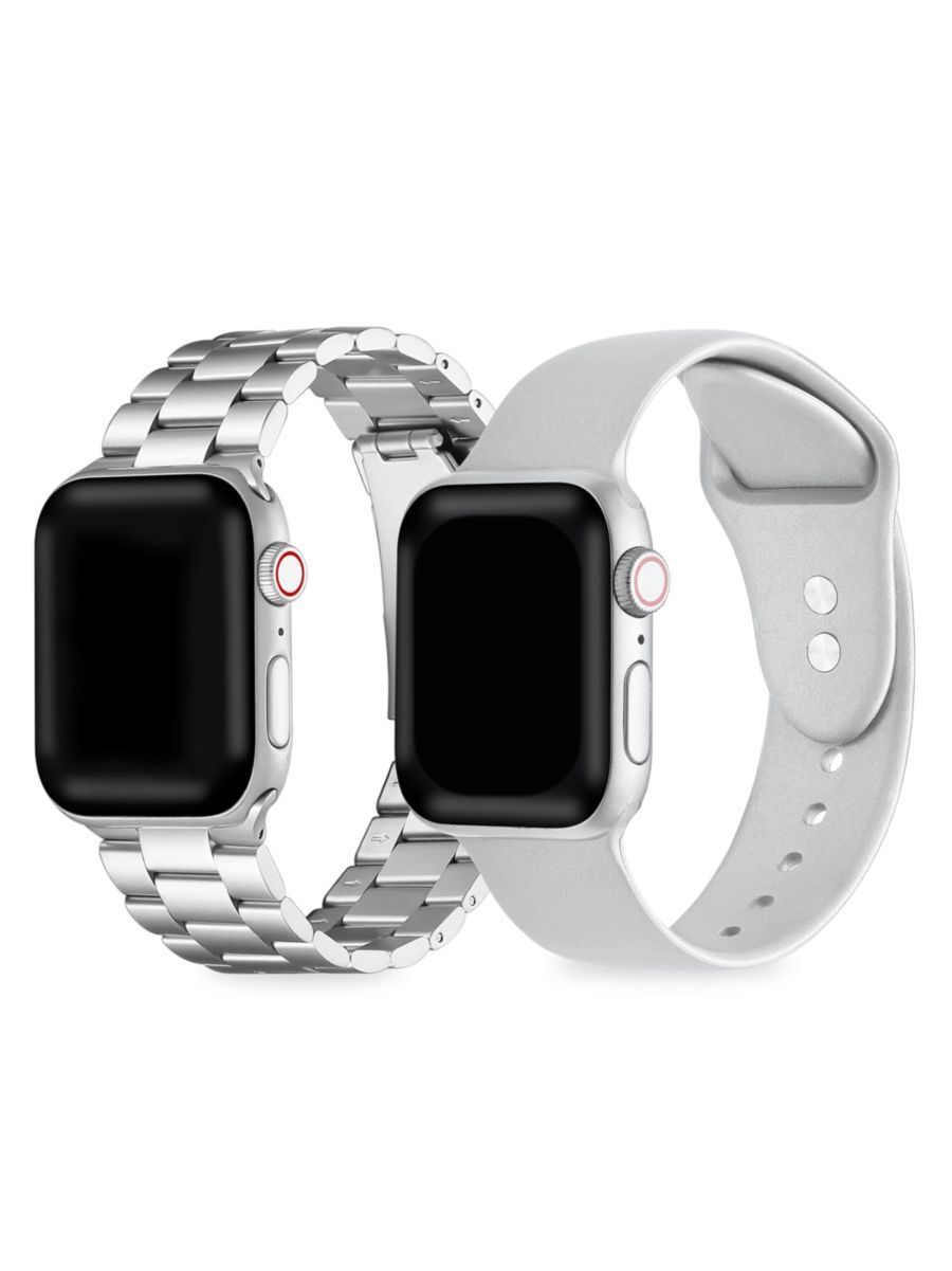 Posh Tech 2-Pack Stainless Steel & Silicone Apple Watch Replacement Bands/38MM/40MM/41MM  - unisex - Size: one-size