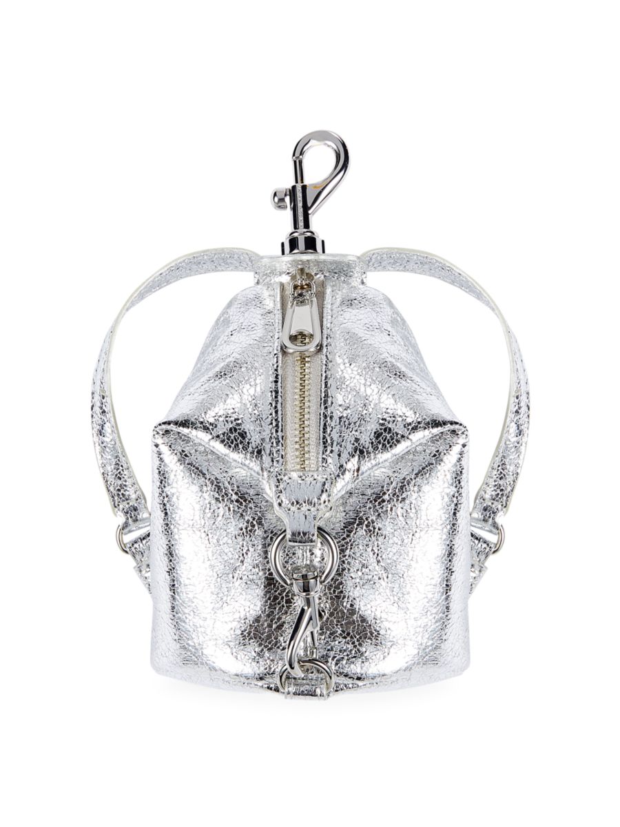Rebecca Minkoff Women's Mini Julian Backpack Keychain - Silver  - female - Size: one-size