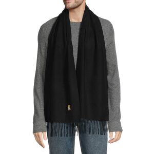Moschino Men's Embroidered Moschino Bear Wool Scarf - Black  Black  male  size:one-size