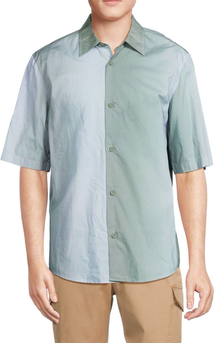 Club Monaco Men's Ombre Button Down Shirt - Blue Print - Size XS  - male - Size: XS