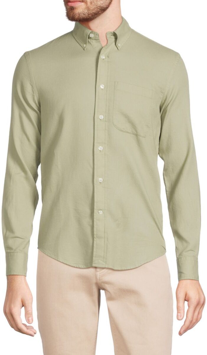 Club Monaco Men's Button Down Collar Shirt - Green - Size XXS  - male - Size: XXS