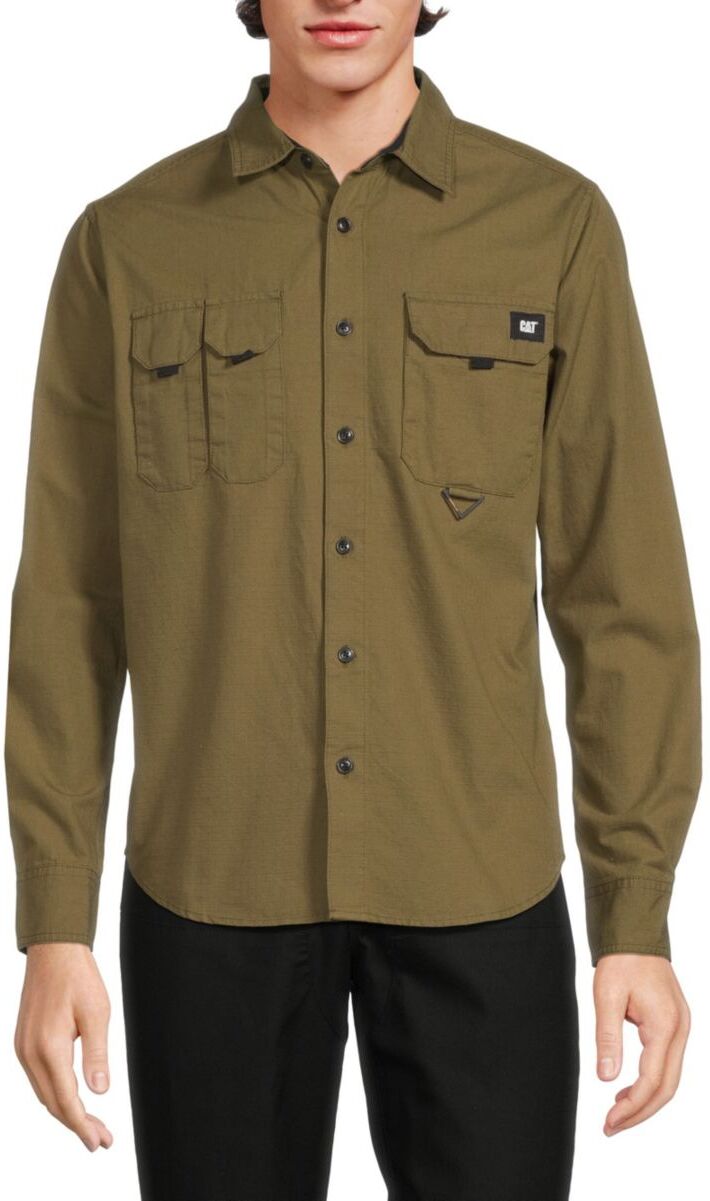 Cat WWR Men's Solid Utility Shirt - Military Olive - Size M  - male - Size: M