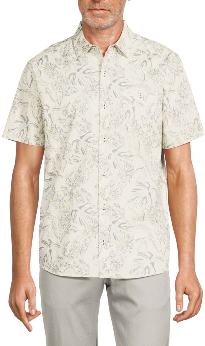 Flag & Anthem Men's Pineapple Print Shirt - Cream Grey - Size XL  - male - Size: XL