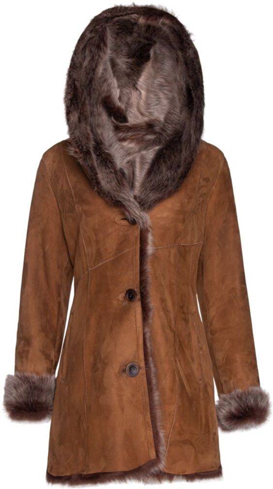 WOLFIE FURS Women's Made For Generation Toscana Shearling Coat - Caramel - Size 14  - female - Size: 14