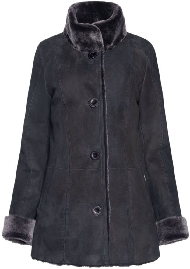 WOLFIE FURS Women's Made For Generation Collection Shearling Jacket - Black Frost - Size 4  - female - Size: 4