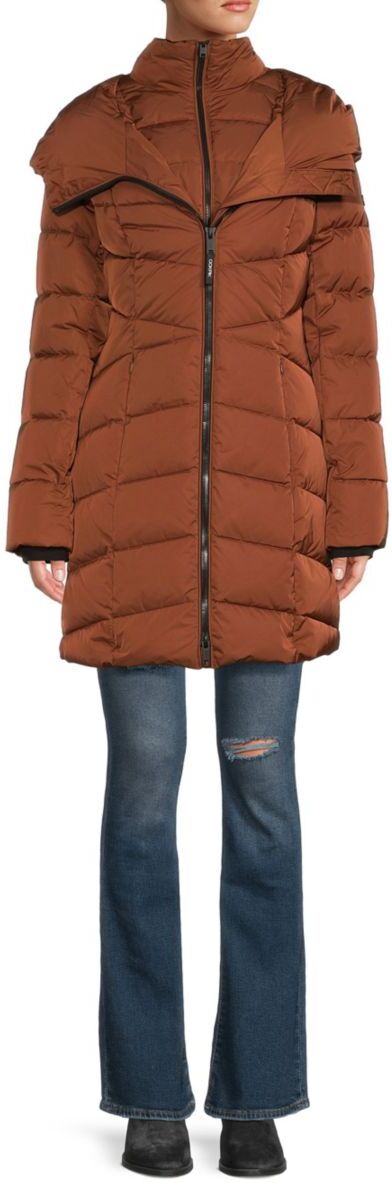 Ookpik Women's Macha Long Down Jacket - Root Beer - Size XS  - female - Size: XS