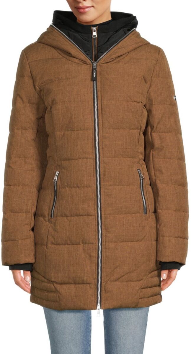 Ookpik Women's Sky Dual Layer Puffer Coat - Root Beer - Size M  - female - Size: M