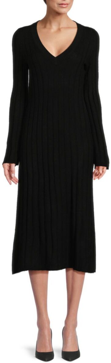 360 Cashmere Women's Jazmyn Wool & Cashmere Ribbed Sheath Dress - Black - Size XS  - female - Size: XS