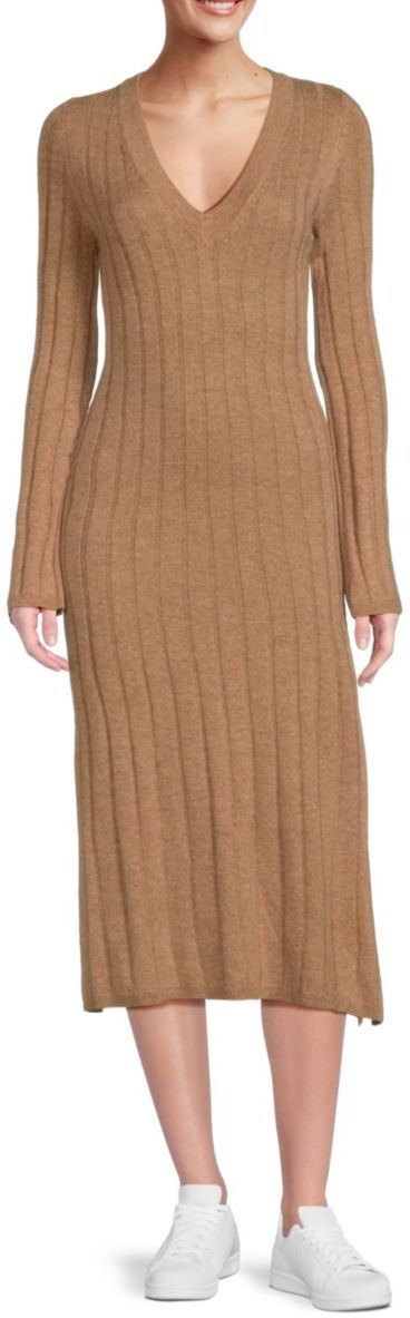 360 Cashmere Women's Jazmyn Wool & Cashmere Ribbed Sheath Dress - Vicuna - Size XS  - female - Size: XS