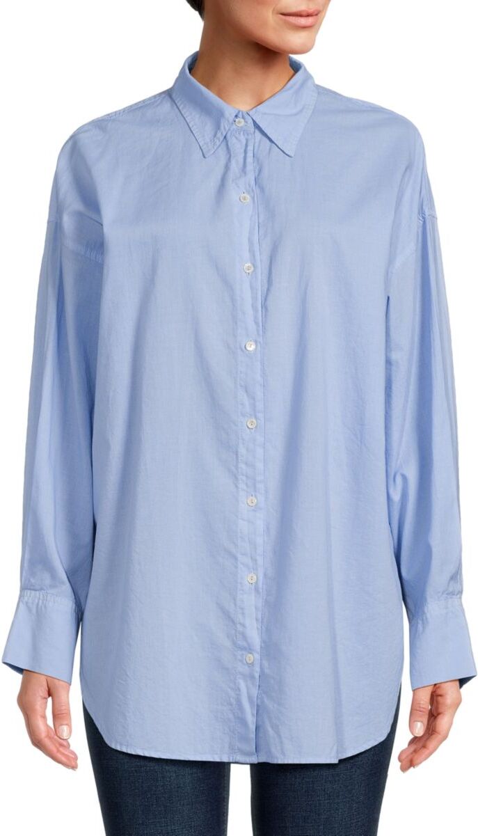 Velvet Women's Redondo Button Down Shirt - Mist Blue - Size L  - female - Size: L