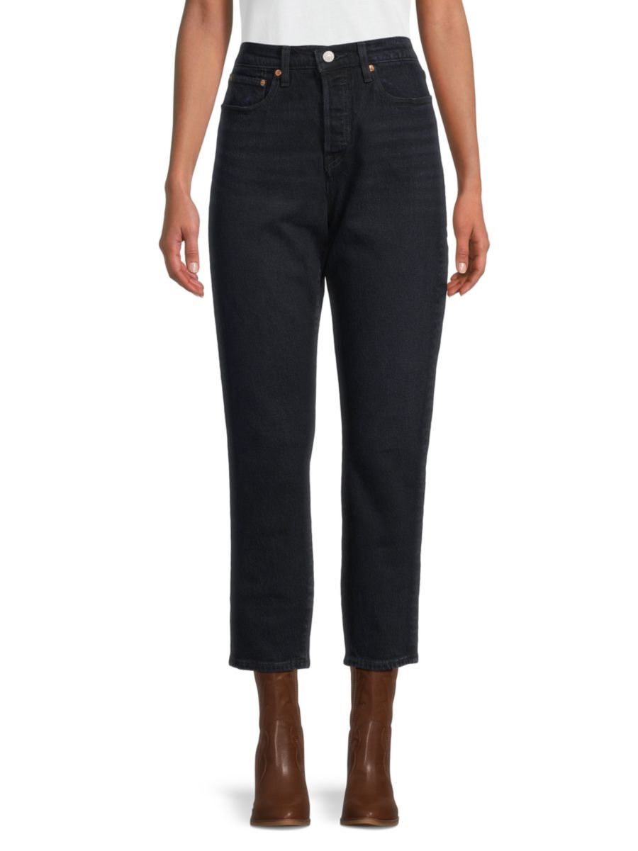 Levi's s Wedgie Icon High Rise Cropped Tapered Jeans - Wild Bunch Blue - Size 24 (0)  - female - Size: 24 (0)